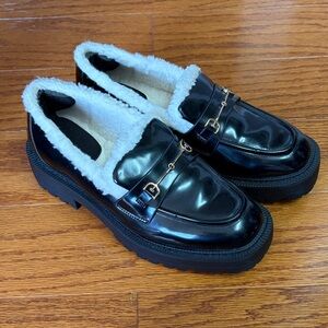 Sam Edelman Black Loafers with White Trim